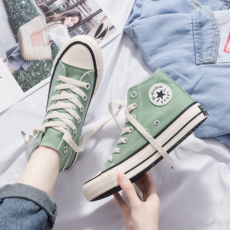 mint green canvas shoes 