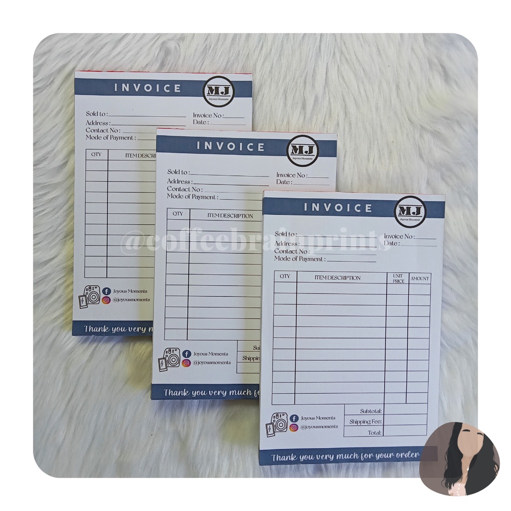 Personalized Receipt/ Invoice, Order Form, Delivery Receipt