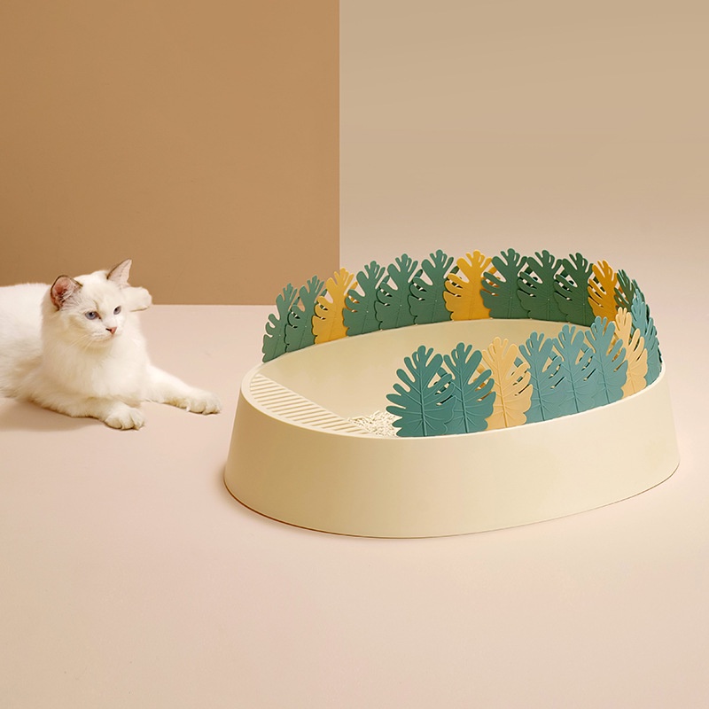 Creative Jungle Cat Litter Box Semi-enclosed Cat Toilet Removable Splash-proof Cat Titter Box Pet Toilet Cat Cleaning Su #3