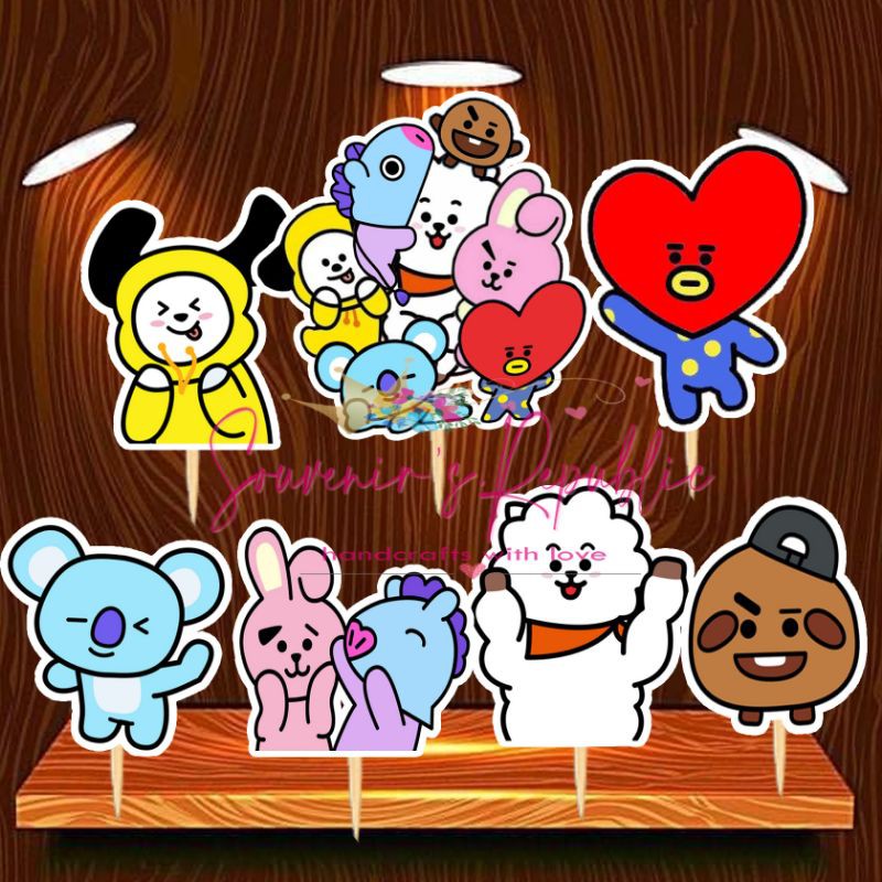 bt21 bts cupcake topper cake topper shopee philippines