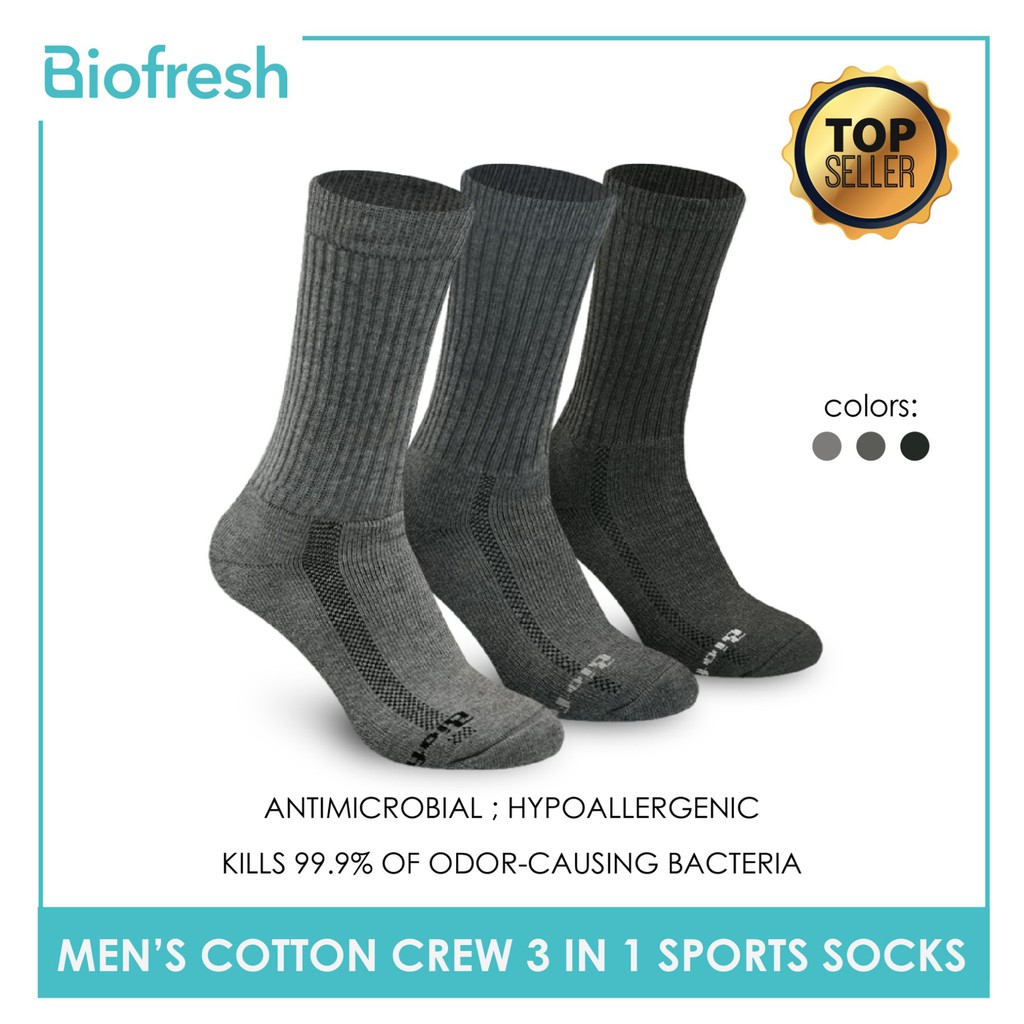 Biofresh RMSKG20 Men's Thick Cotton Crew Sports Socks 3 pairs in a pack ...