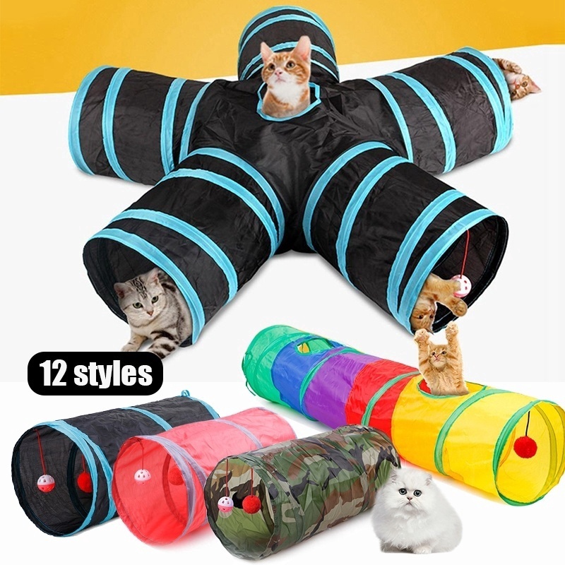 Funny Pet Tunnel Cat Play Rainbow Tunnel, Foldable Cat Tunnel Kitten Toy Bulk Toy Rabbit #7