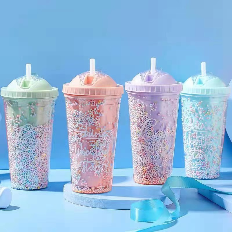 Fxion Cute Tumbler Ice Bottle Water Bottle Ice Cup Tumbler Cup With