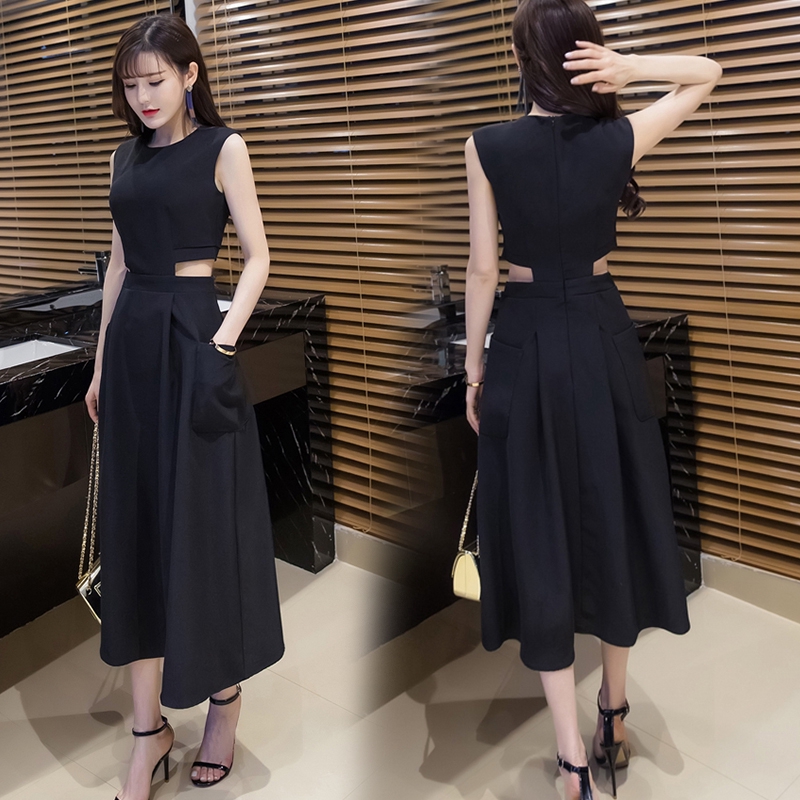 black one piece dress long