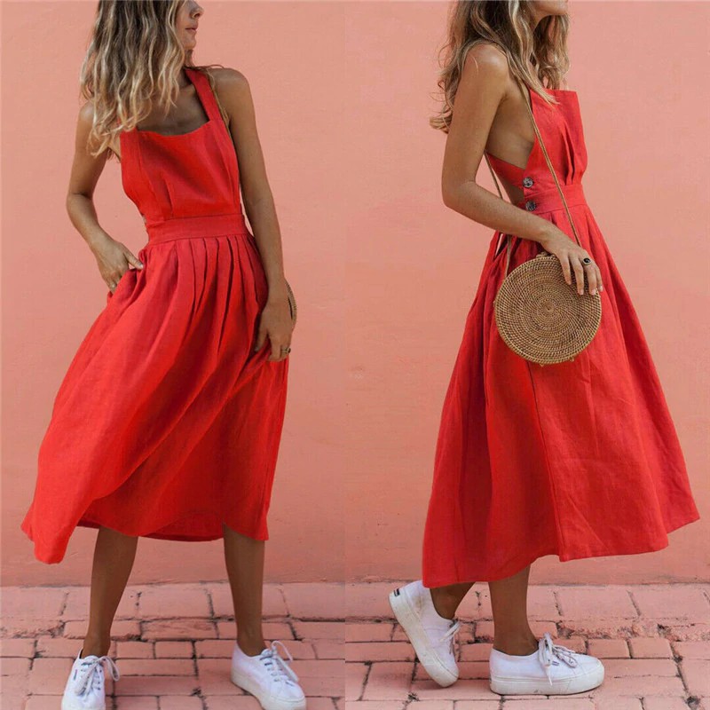 long maxi red dress