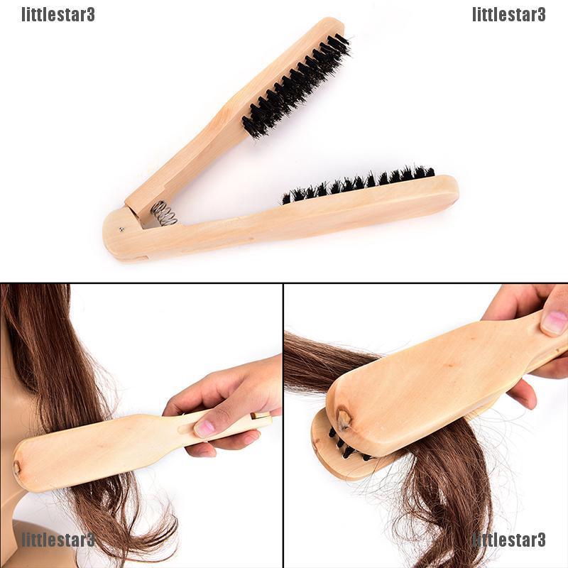 Nuv Wood Salon Style Hairdressing Bristle Hair Straightening