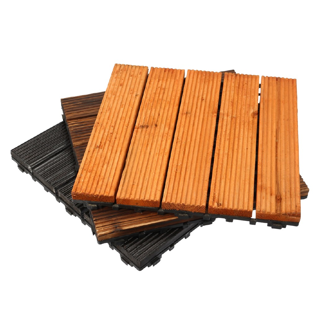 30x30cm Diy Wood Patio Interlocking Flooring Decking Tiles