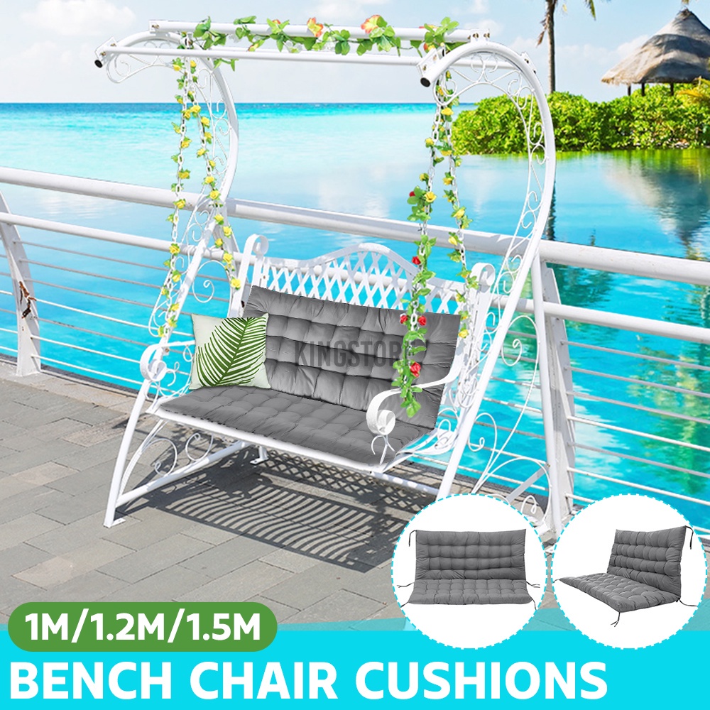 Bench Chair Cushions 3 Seater Dark Gray Garden Home Seat Backrest Pad 3