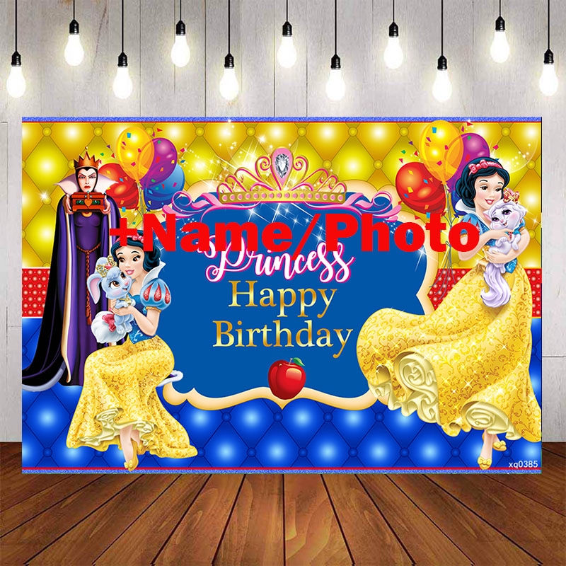 Princess Snow White Photography Backgrounds Balloons Crown Rabbit Girls  Birthday Party Backdrops For Photo Studio | Shopee Philippines