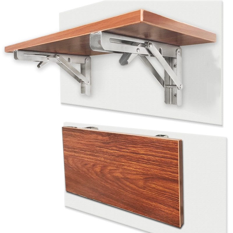 2PCS Wholesale Cheap 820 Inch Stainless Steel Foldable Bracket Wall Mount Table Bracket DIY