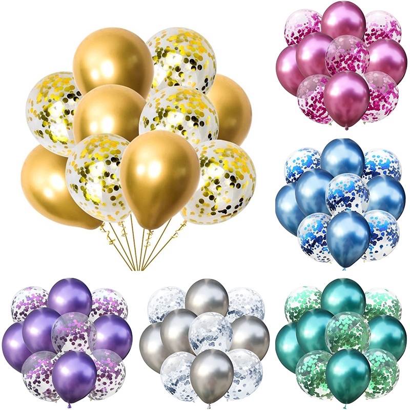 100 Pack Confetti Balloons - 12" Pink, White, Rose Red & Confetti-Filled Latex Balloons 8 thumbnail image