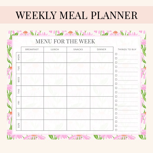 Personalized Weekly Meal Planner Pad - 100 GSM / 50 Sheets | Shopee ...