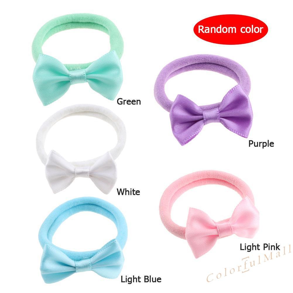 Bow Hair Band Girls Candy Color Elastic Cute Headband Hair Ring