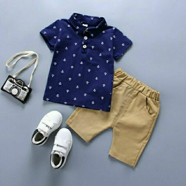 Baby boy OOTD polo and shorts set 