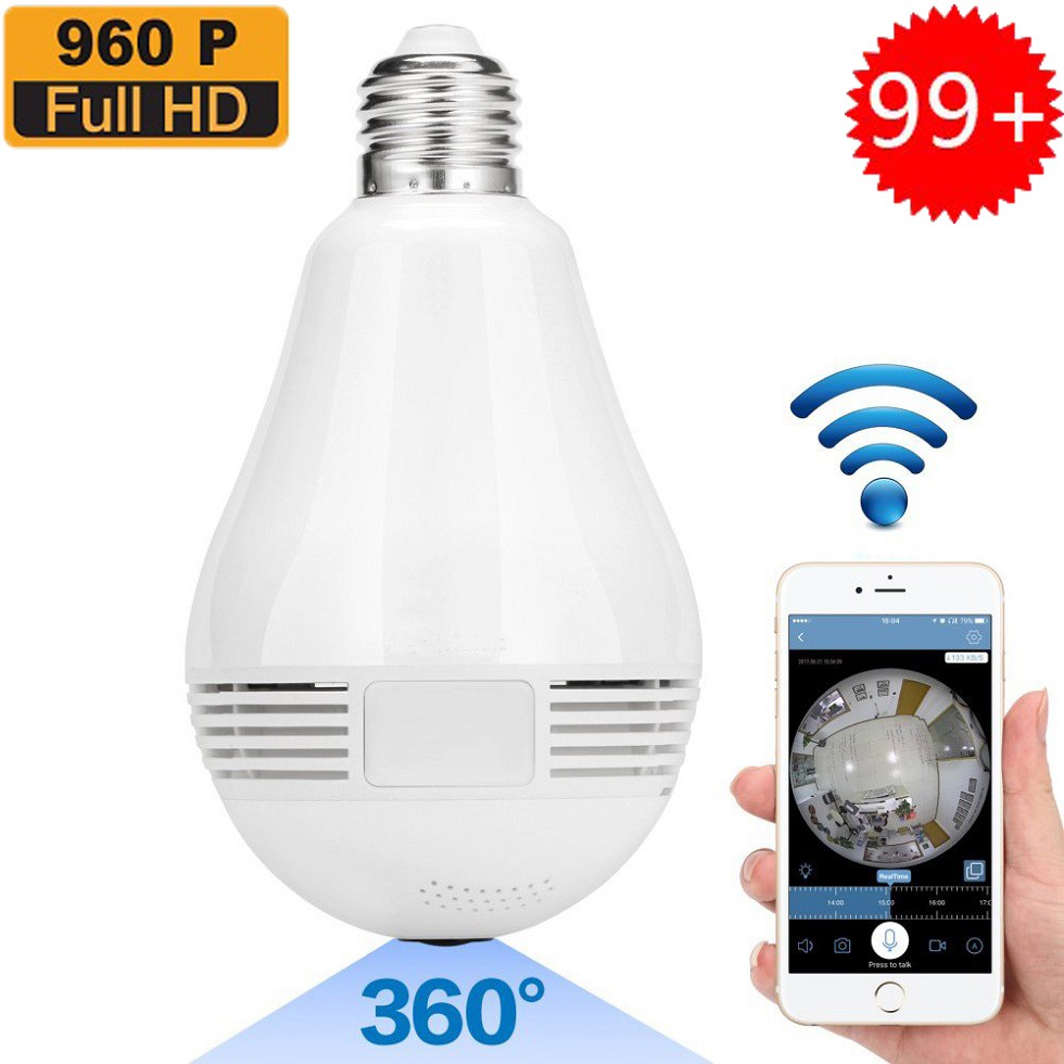 Hd 960p Night Vision Camera 360 Degree Panoramic Cctv Security Wireless Ip Wifi Light Bulb Camera V3 Shopee Philippines