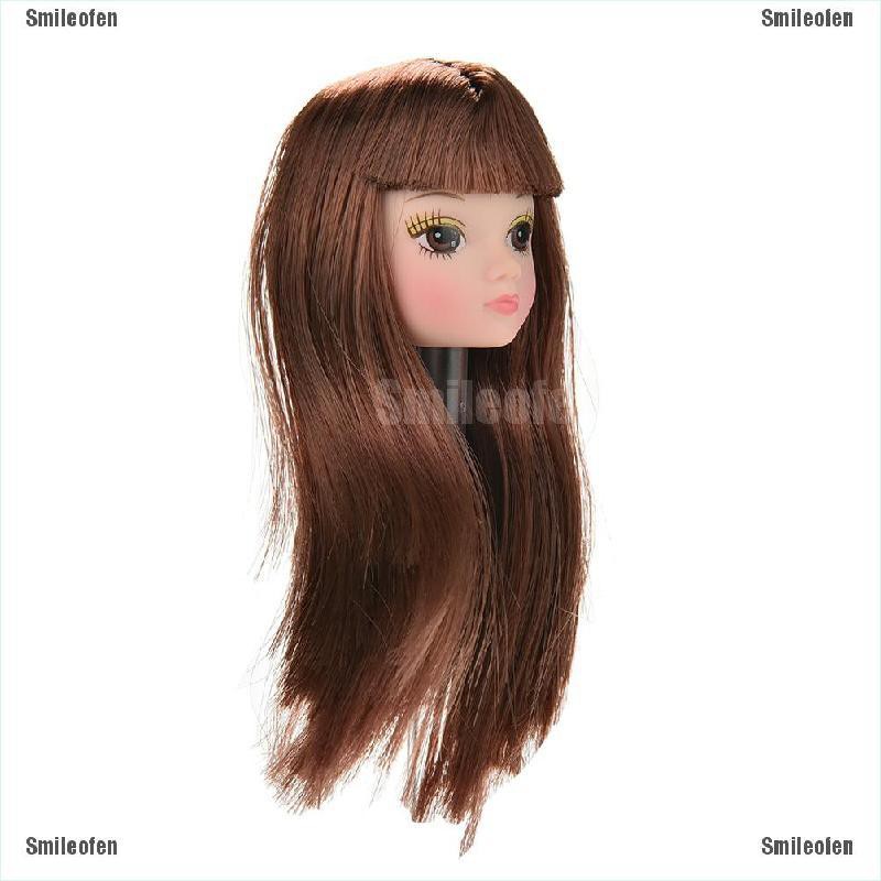 doll head with long hair to style