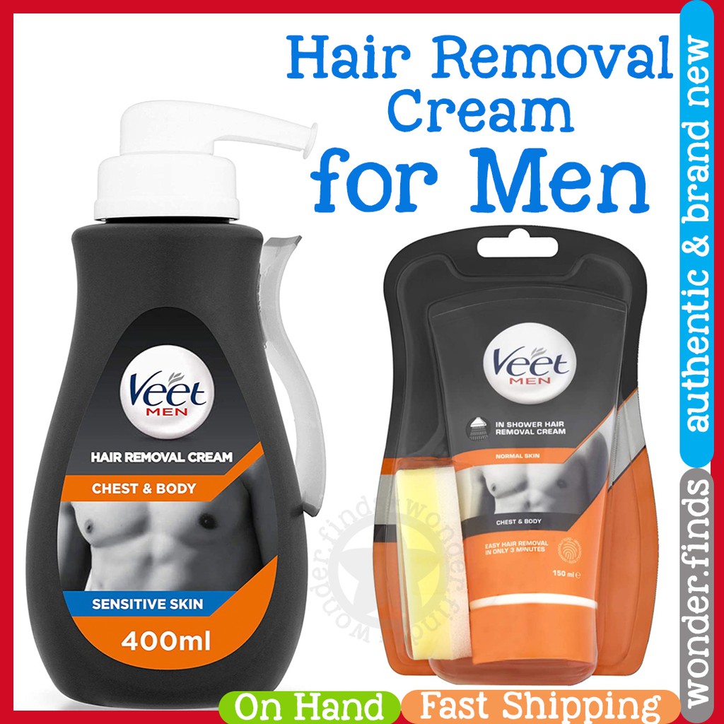 Veet Mens Hair Removal Cream / Veet For Men Hair Removal Cream For Sensitive Skin For Chest Back 200ml Beautyaz