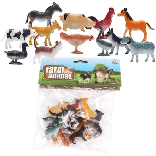 Game Figures Set Wildlife Farm Animals Farm Dinosaur Fish Horses Rubber 