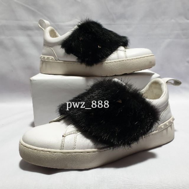 valentino fur sneakers