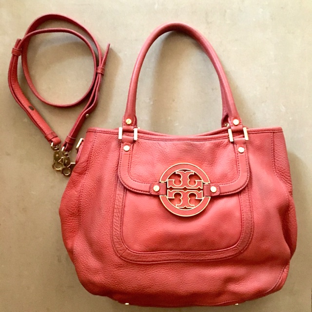Preloved Tory Burch Orange Two way leather bag | Shopee Philippines