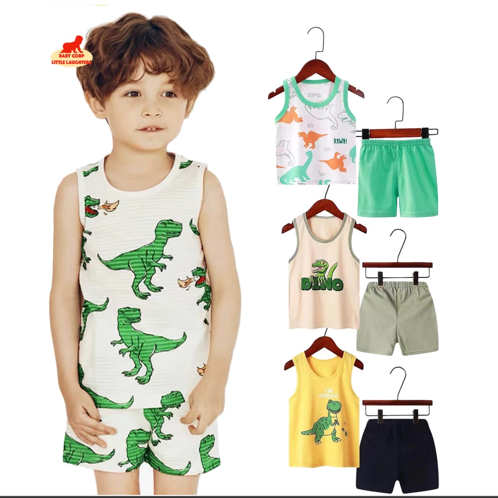 (6M-4Y) Baby Corp Terno for Kids Boys Girls Sando Tank Top + Shorts Set ...