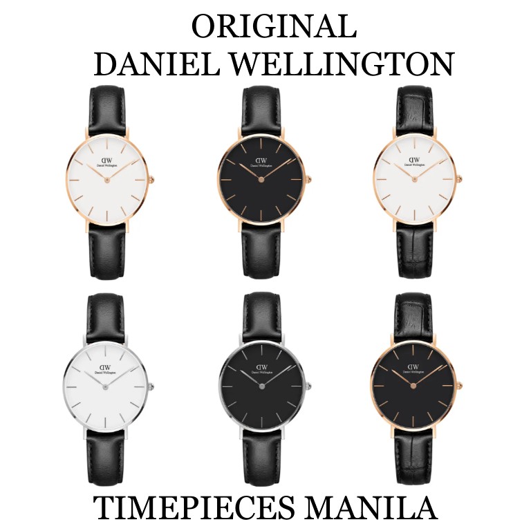 daniel wellington black leather watch