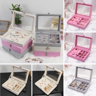 Gift Display Fashion Velvet Necklace Jewelry Box Bracelet Showcase Storage Organizer Stackable