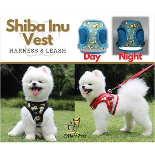 MALL QUALITY THICK Adjustable & Reflective New Shiba Inu Dog Padded Vest Harness & Leash