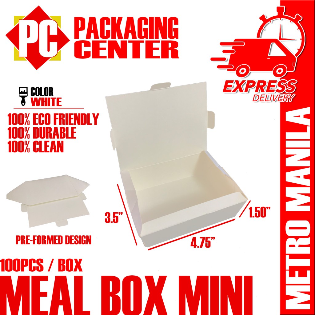 Meal Box Mini by 100pcs per box Metro Manila Express Delivery! Shopee