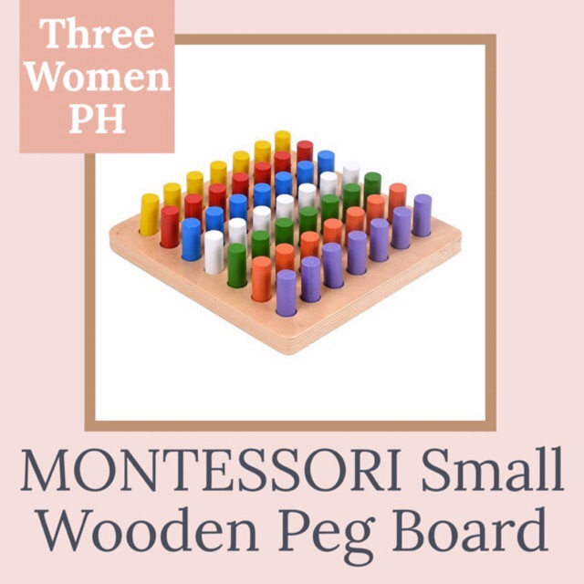 montessori wooden peg board