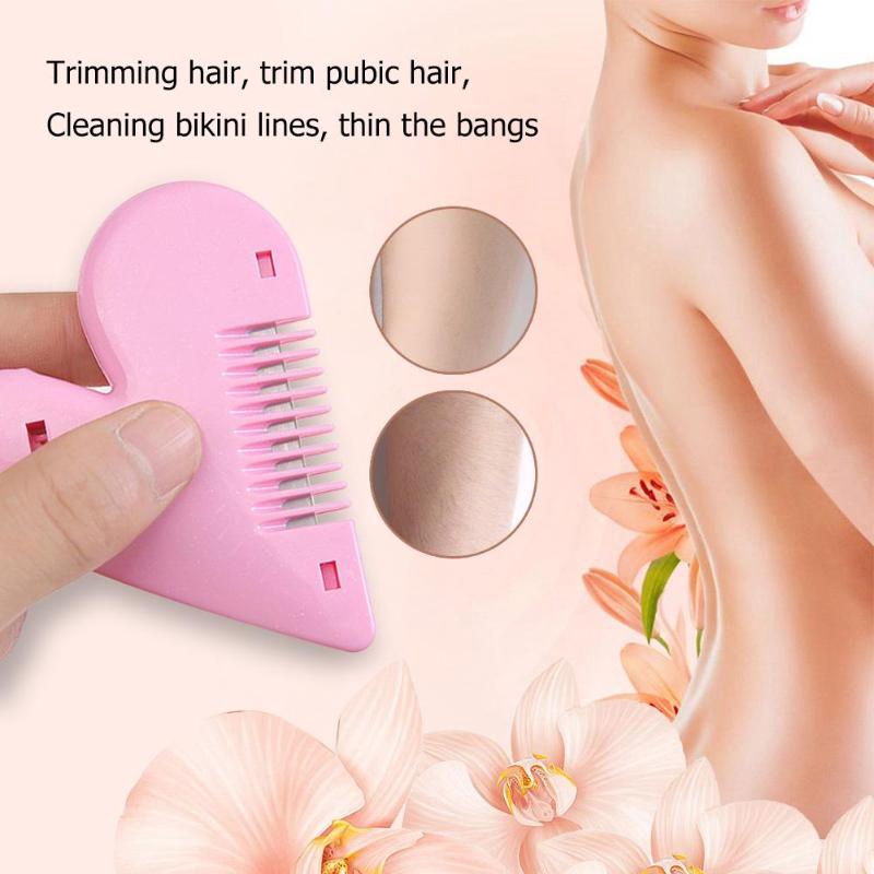 Heart Shape Thinning Hair Cutting Comb Pubic Hair Brushes Trimming
