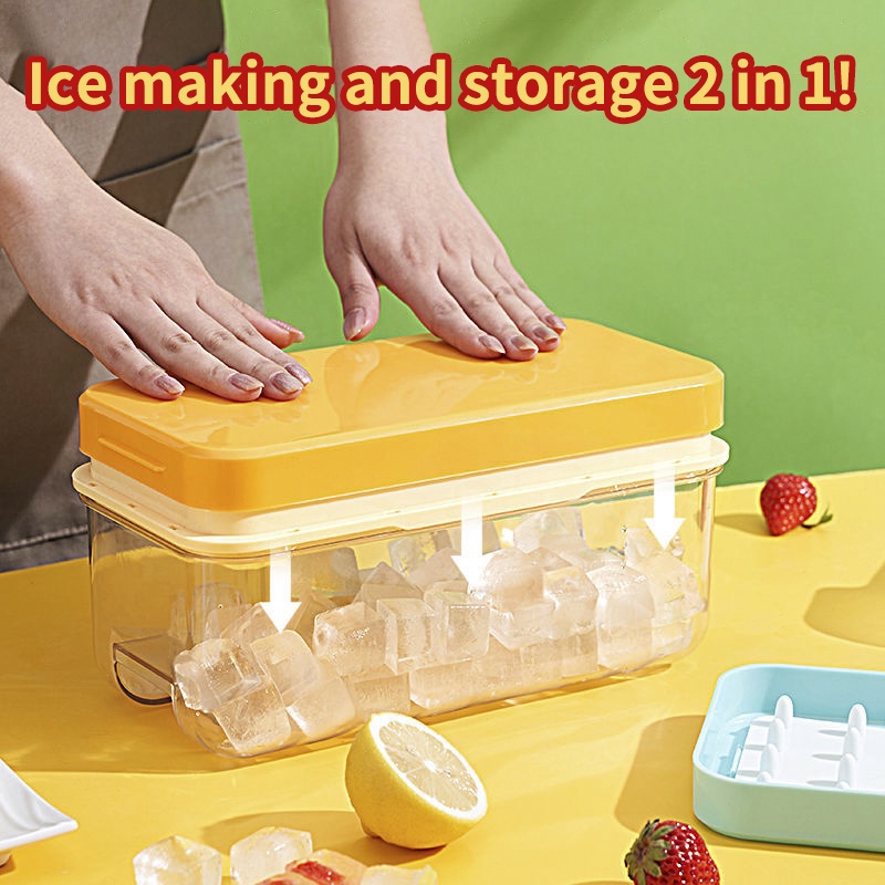 3pcs 6 Grids Food Grade Silicone Ice Tray Home with Lid DIY Ice Cube Mold Maker 