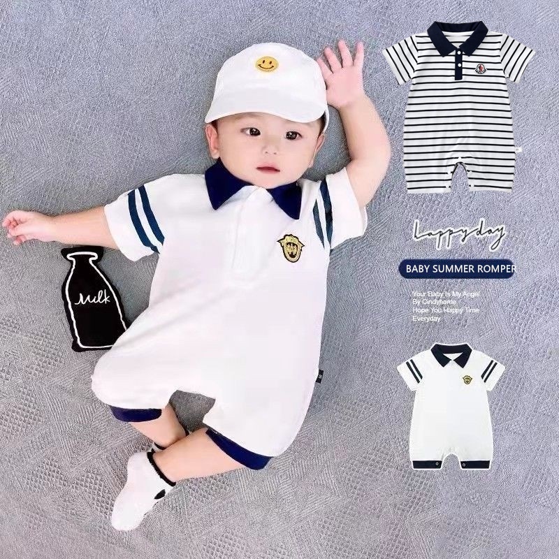 Baby Boy Romper Clothes Newborn Infant Summer Korean Fashion POLO Shirt ...