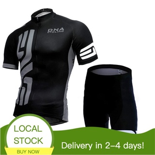 DNA Cycling Jersey Set with 20d Gel Pad Black Bike Jersey Short-Sleeved Road Bike Clothes #1