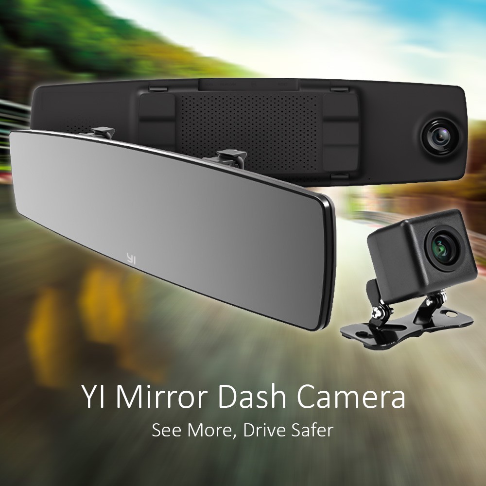 ~ lado Ponte de pie en su lugar Tres YI Mirror Dash Camera Night Vision WiFi Car DVR Dashcam | Shopee Philippines