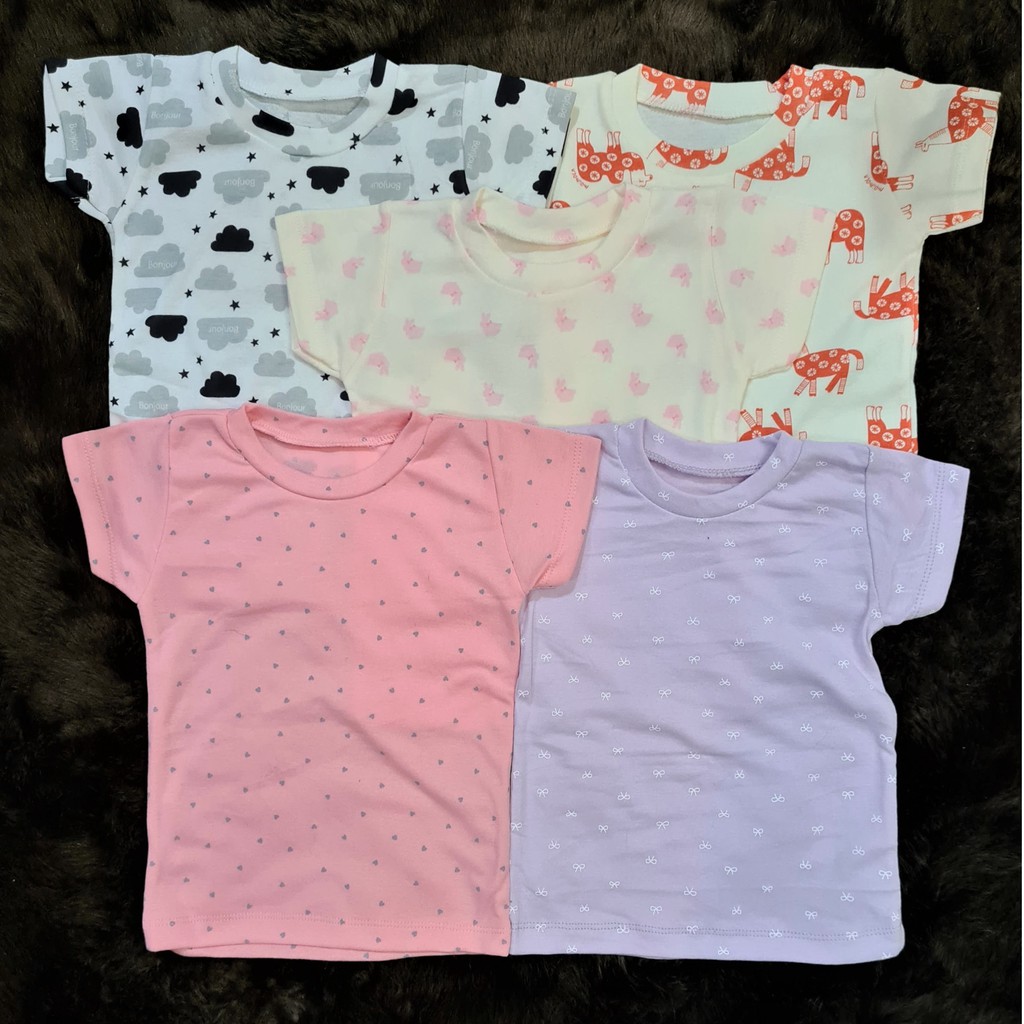 6 12 Months Old Cotton Baby Top Shirt For Infant Gilrs Shopee Philippines