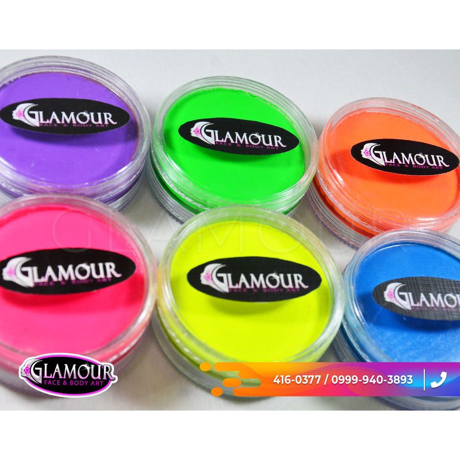Professional Hypoallergenic Glamour Face and Body Paint Neon Glow in