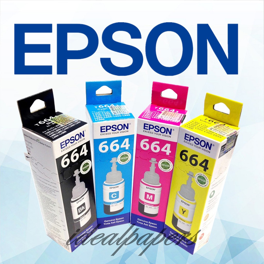 genuine original epson 664 ink bottle 70ml ( C M Y K ) L120 L360 L220 ...