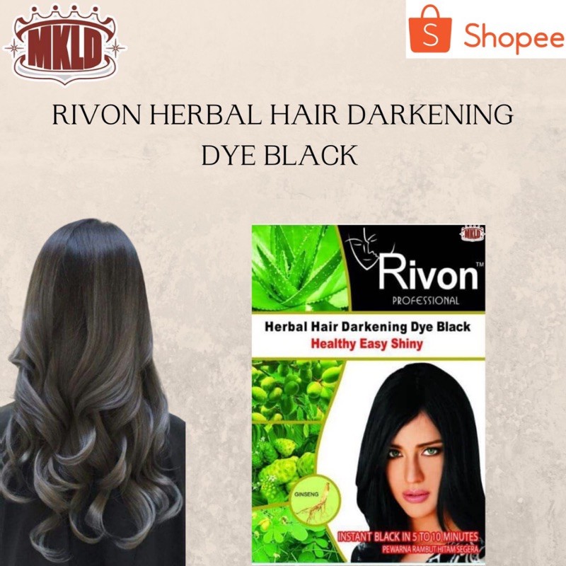 RIVON PROFESSIONAL HERBAL HAIR DARKENING DYE BLACK 28ML Shopee