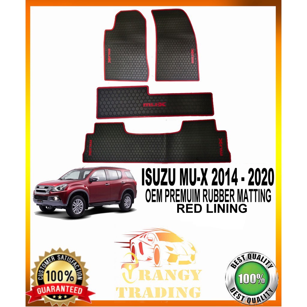 Isuzu MUX 2014 to 2020 OEM Premium Rubber Matting Red Lining 2015 2016 2017 2018 2019 2020