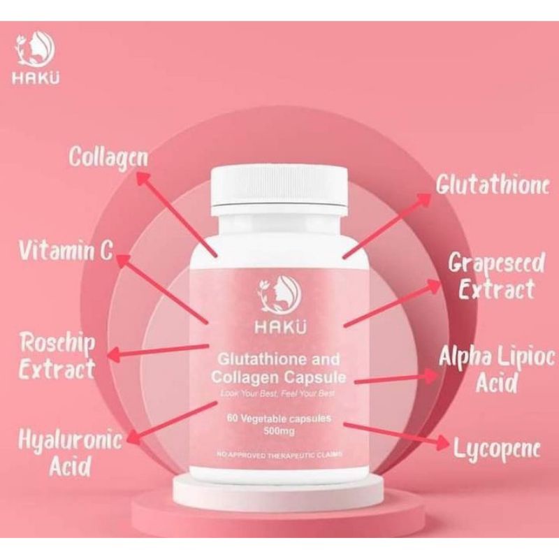 HAKU MISS D GLUTATHIONE COLLAGEN 60 CAPSULES GRAPESEEDS SUKKRISLIM