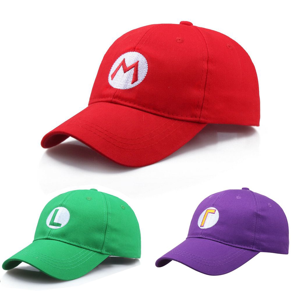 Hats Super Mario Bros Luigi Waluigi Baseball Cap Embroidered Hat Anime ...