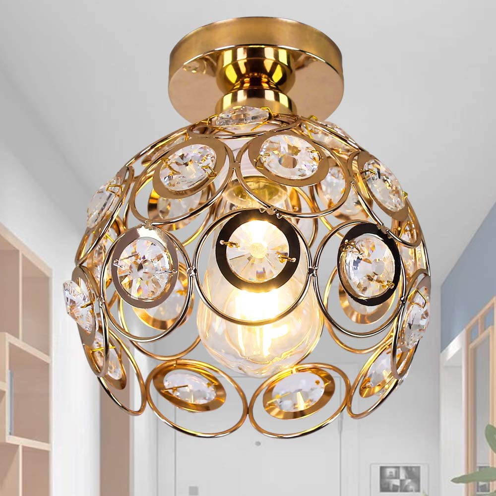 Hallway Ceiling Light Mini Crystal Chandelier Semi Flush Mount Ceiling Light Close To Ceiling Lighting Bedroom Kitchen Living Room Modern Pendant Lighting Fixture E26 Base Shopee Philippines