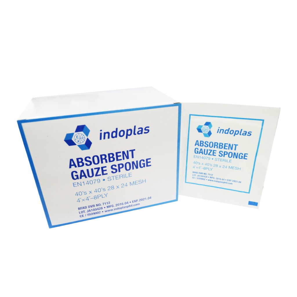 Indoplas Absorbent Gauze Sponge 4x4 Sterile Box of 100 Shopee Philippines