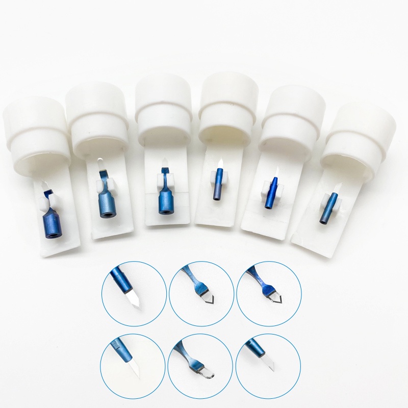 Sapphire Crescent blade Double Single Edge Lancet Trifacet Blades