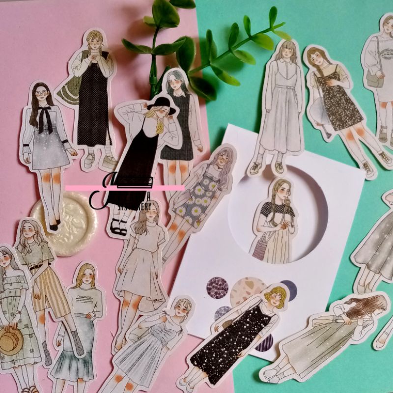 JZM Light Girl Sticker Pale Blush Girl Series Org Art by Eren