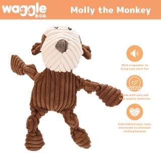 Waggle & Co. Molly the Monkey Toy For Dogs/Cats with Squeaker / Pet Stuffed Toy