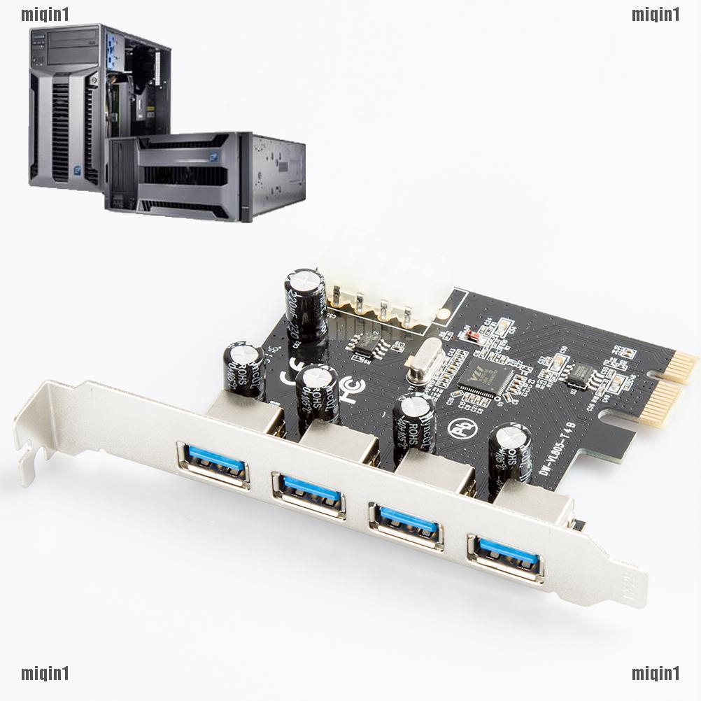 Ph 4 Port Pci E To Usb 3 0 Hub Pci Express Expansion Card Adapter 5 Gbps 4pin Power Shopee Philippines