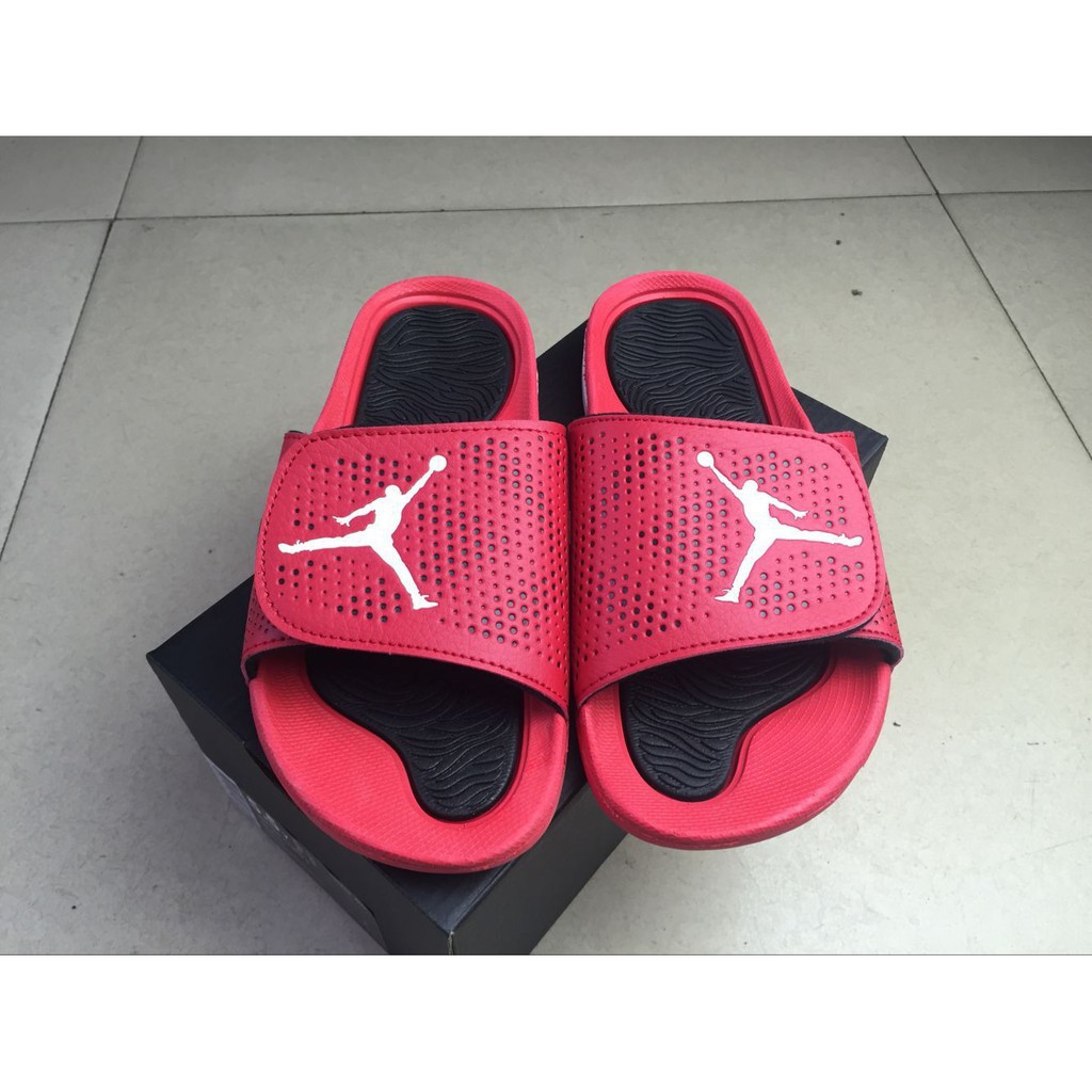 jordan sandals red