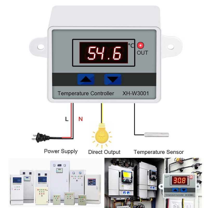 XH-W3001 Digital LED Temperature Controller (AC220V, 10A)5 10A 12/24 ...